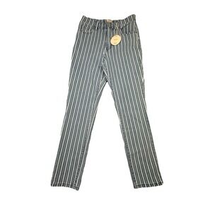 Camila Coelho Striped High Waist Slim Straight Ankle Denim Jeans Size 8 NWT